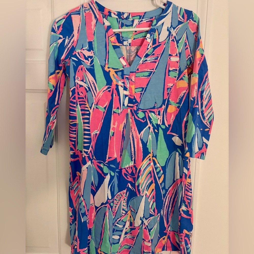 NWOT Lilly Pulitzer Ali Dress XXS Out to Sea Nautical Shift Sailboat Pima Cotton - Picture 2 of 7